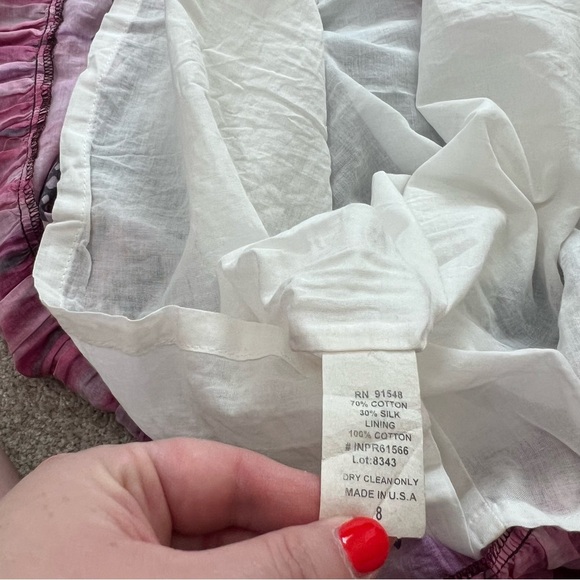 VTG Boston Proper Women’s Silk Cotton Maxi Dress Sz 8Tie Dye Beach Summer Halter - Picture 9 of 10